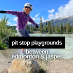 Edmonton Playgrounds has a list of the best Pit Stop Playgrounds between Edmonton and Jasper