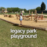 We love the natural play equipment at Legacy Park Playground.