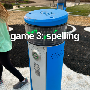 Edmonton Playgrounds shares how to play Spelling on the Yalp Memo at Marquis Playground.