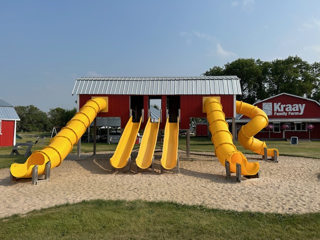 There are tons of cool slides at Kraay Family Farm!