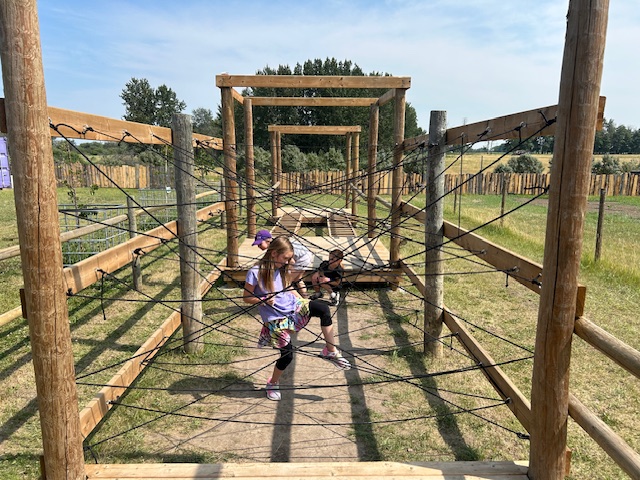 Sassy G's Adventure Farm has a ninja obstacle course! 