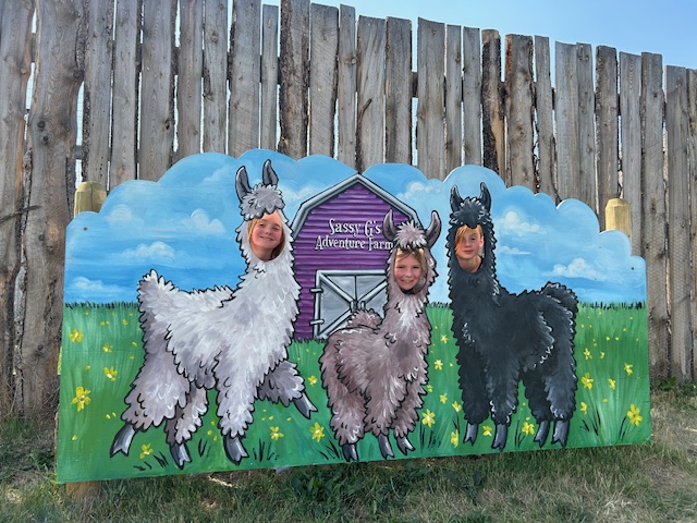 There are animals and cute photo ops at Sassy G's Adventure Farm