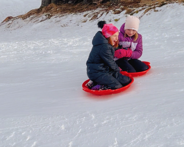 Bring your sleds and enjoy some sledding at the Hinton Nordic Centre.