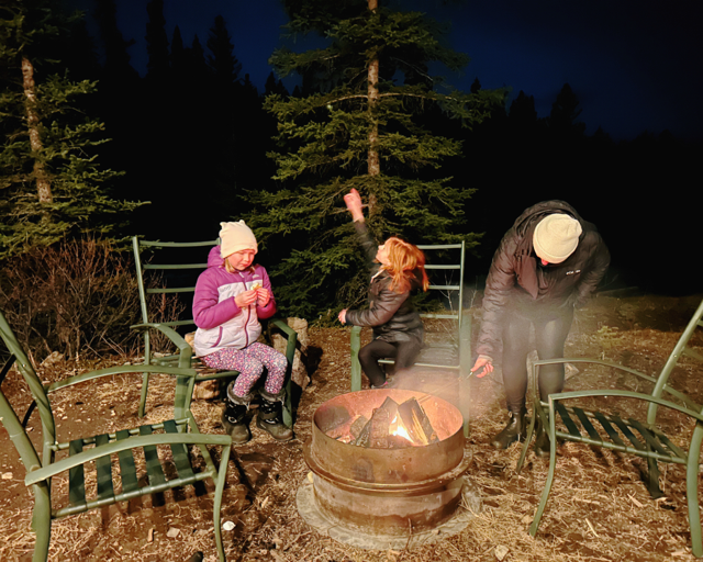 Making s'mores was part of our Hinton Winter Weekend Itinerary.