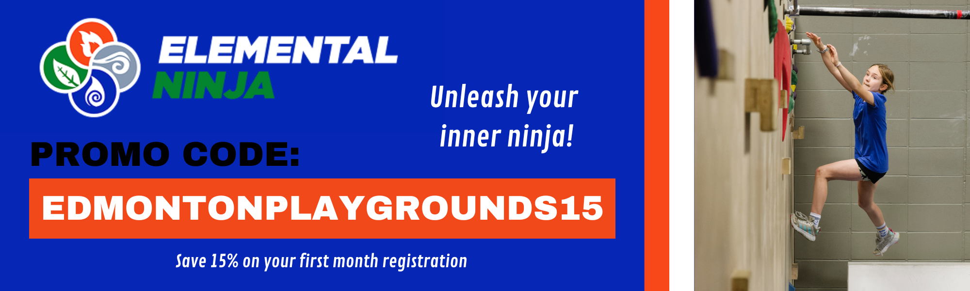 Edmonton Playgrounds Elemental Ninja Promo code 1 Jan 2026