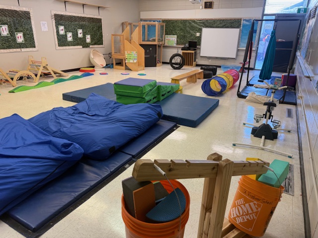 A movement room in the 100 voices pre-kindergarten at Edmonton Catholic Schools