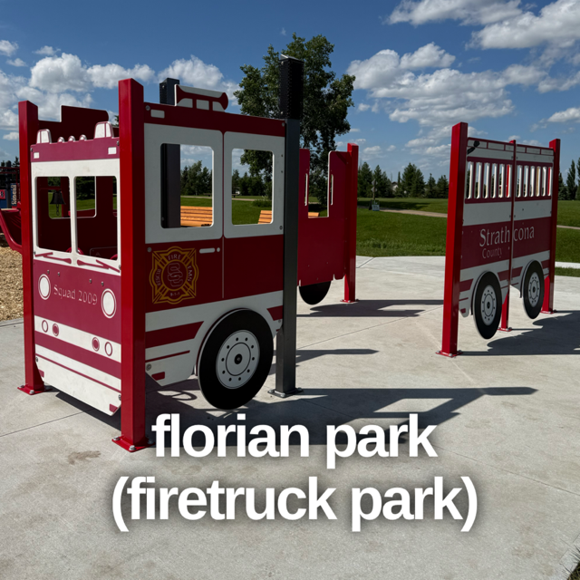 Edmonton Playgrounds Florian Park Firetruck Park